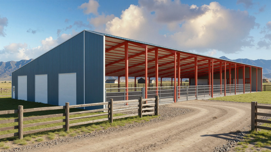 monoslope cattle barn