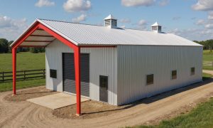 red iron barn