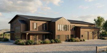 10,000 sq ft barndominium in brown and black