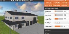 Interface for 3D barndominium builder software