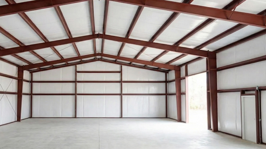 Interior photograph of a 30×40 metal building
