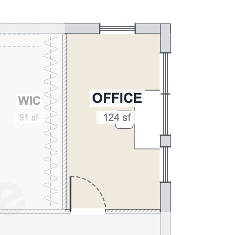 The Fieldstone 40×60 barndominium floor plan detail: the office