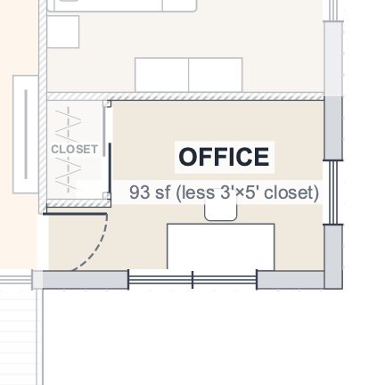 The Orchard 40×50 barndominium floor plan detail: the office