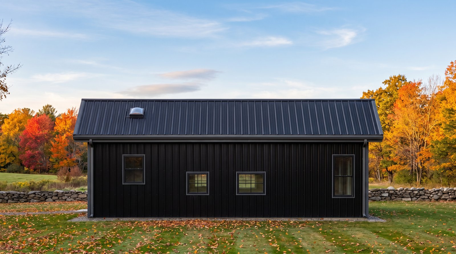 The Slate 40×40 barndominium rear elevation (north on the plan) with the back wall, with no rear porch on this plan